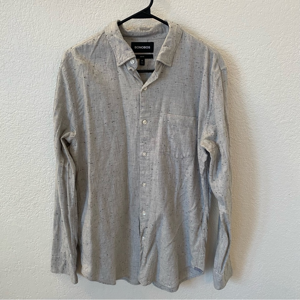 Bonobos Lightweight Slim Fit Flannel Shirt - Light Gray